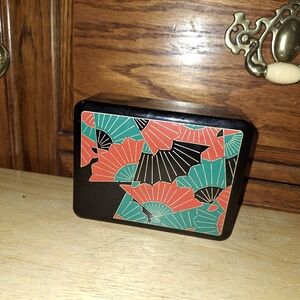 Vintage Small Black Japanese Oriental Trinket Gift Box